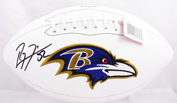 Ray Lewis Autographed Baltimore Ravens Logo Football-Beckett W Hologram *Black