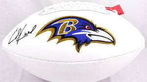 Ed Reed Autographed Baltimore Ravens Logo Football-Beckett W Hologram *Black