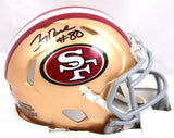 Jerry Rice Autographed San Francisco 49ers Speed Mini Helmet- Fanatics *Black