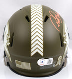 Ronde Barber Signed Buccaneers Salute to Service Speed Mini Helmet-BeckettW Holo