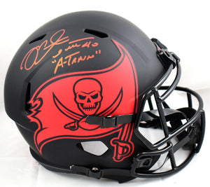 Mike Alstott Signed Buccaneers F/S Eclipse Speed Helmet w/A-Train-Beckett W Holo