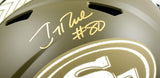 Jerry Rice Signed 49ers F/S Salute to Service Speed Helmet - Fanatics *Gold