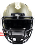 Ray Lewis Signed Ravens F/S Salute to Service Speed Authentic Helmet- Beckett W