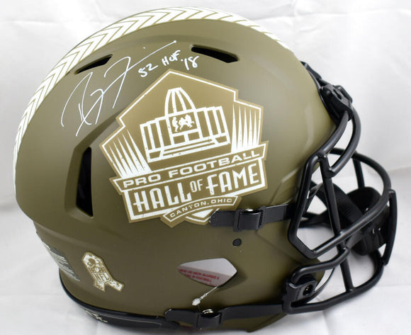 Ray Lewis Signed HOF F/S Salute to Service Speed Authentic Helmet w/HOF-BeckettW