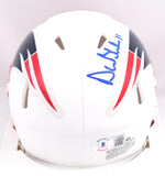 Drew Bledsoe Autographed Patriots Flat White Speed Mini Helmet - Beckett W Holo