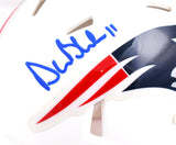 Drew Bledsoe Autographed Patriots Flat White Speed Mini Helmet - Beckett W Holo