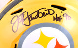 Jack Lambert Autographed Steelers F/S Gold Speed Helmet w/ HOF-Becket W Hologram