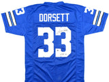Tony Dorsett Autographed Blue Pro Style Jersey w/HOF- Beckett W Hologram *Black