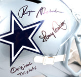 Pearson/Staubach/Dorsett Signed Cowboys F/S Speed Helmet-Beckett W Hologram