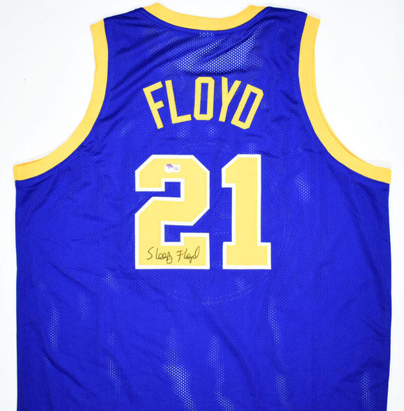 Sleepy Floyd Autographed Blue Pro Style Jersey- Beckett W Hologram *Black