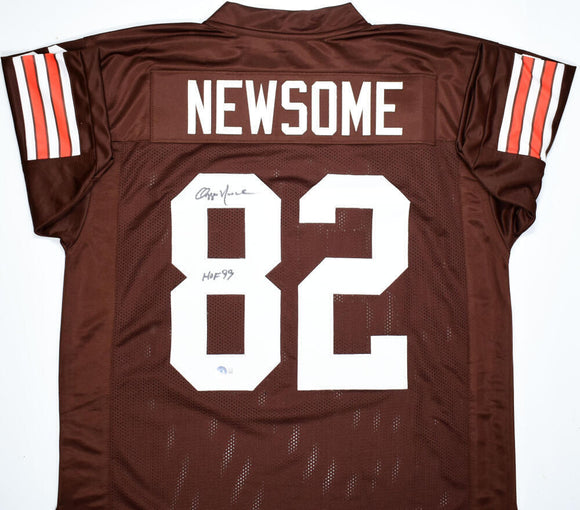 Ozzie Newsome Autographed Brown Pro Style Jersey w/ HOF-Beckett W Hologram  *8