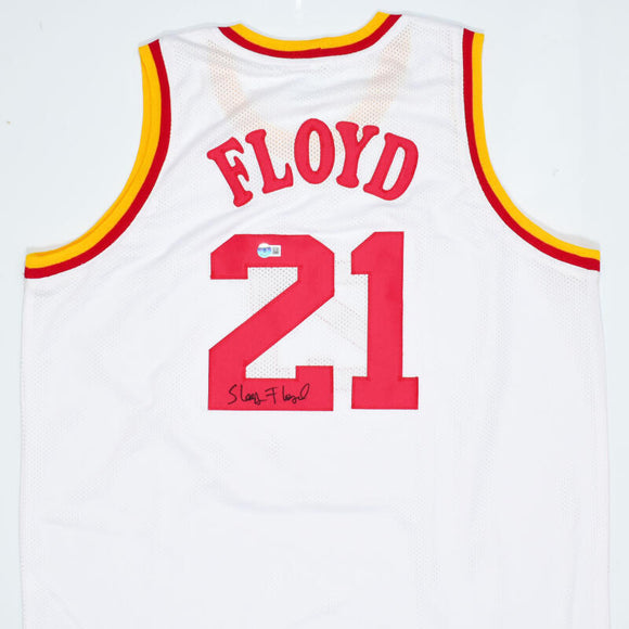 Sleepy Floyd Autographed White Pro Style Jersey- Beckett W Hologram *Black