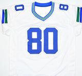 Steve Largent Autographed White Pro Style Jersey w/ HOF - Beckett W Hologram