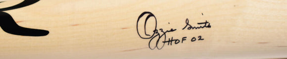 Ozzie Smith Autographed Blonde Rawlings Pro Baseball Bat w/HOF - Fanatics *Black