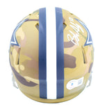 Brandon Aubrey Autographed Dallas Cowboys Camo Speed Mini Helmet- Beckett W Holo