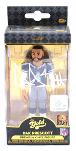 Dak Prescott Signed Cowboys Funko Vinyl Gold Legends - Beckett W Hologram *White