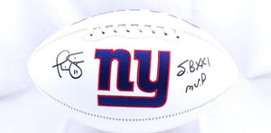 Phil Simms Autographed New York Giants Logo Football w/ SB MVP- Beckett W Holo