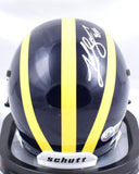 Luke Schoonmaker Autographed Michigan Wolverines Schutt Mini Helmet- Beckett W