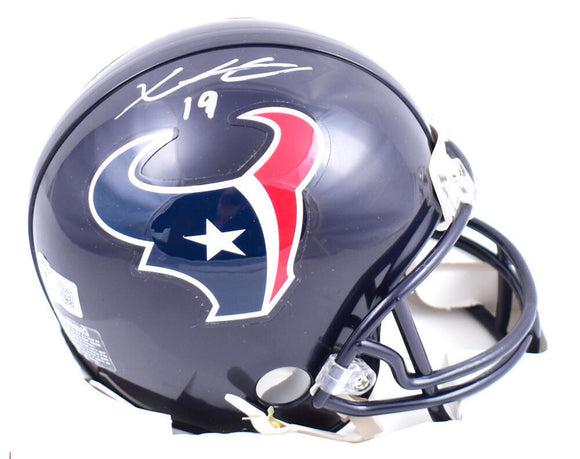 Xavier Hutchinson Autographed Houston Texans Mini Helmet-Beckett W Holo *White