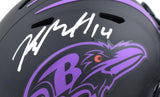 Kyle Hamilton Autographed Ravens Eclipse Speed Mini Helmet-Beckett W Hologram