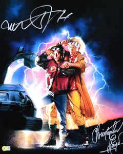 Christopher Lloyd Michael J. Fox Signed Back to the Future 16x20 Photo-Beckett W