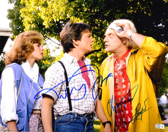 Christopher Lloyd Michael J. Fox Signed Back to the Future 16x20 Photo-Beckett W