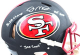 Joe Montana Signed 49ers F/S Flat Black Authentic Helmet - Beckett W *Smeared