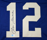 Roger Staubach Autographed Navy College Style Jersey - Beckett W Hologram *Black