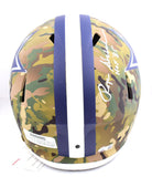 Roger Staubach Autographed Cowboys F/S Camo Speed Helmet w/ HOF- Beckett W Holo