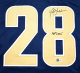 Marshall Faulk Autographed Blue Pro Style Jersey w/ HOF - Beckett W Hologram