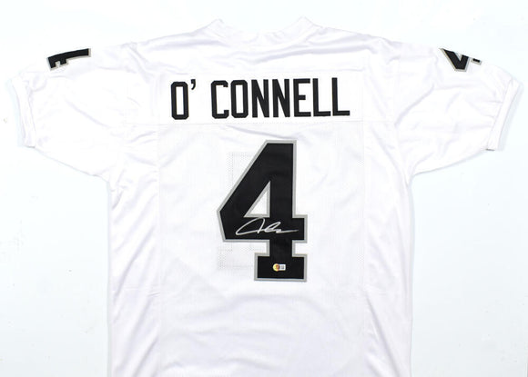 Aidan O'Connell Autographed White Pro Style Jersey - Beckett W Hologram *Silver