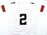 Amari Cooper Autographed White Pro Style Jersey- Beckett W Hologram *Silver