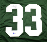 Aaron Jones Autographed Green Pro Style Jersey - Beckett W Hologram *Black