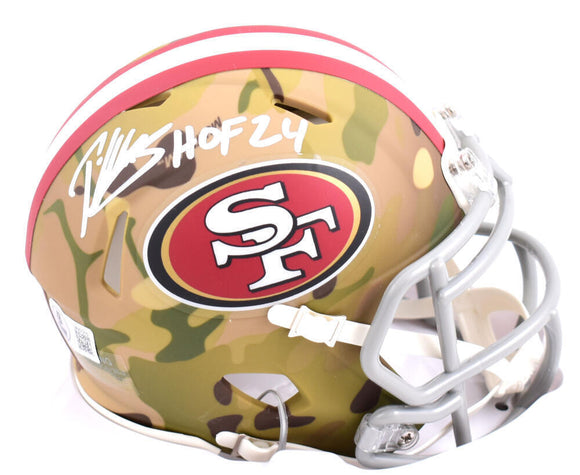 Patrick Willis Autographed 49ers Camo Mini Helmet w/HOF - Beckett W Hologram