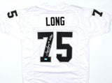 Howie Long Autographed White Raiders Jersey w/ HOF-Beckett W Hologram *Silver