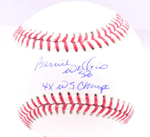 Bernie Williams Autographed OML Baseball w/4x WS Champs- Beckett W Holo