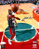 Hakeem Olajuwon Houston Rockets Autographed 8x10 Lay Up Photo- JSA W *Blue