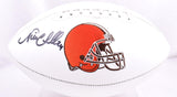 Nick Chubb Autographed Cleveland Browns Logo Football-Beckett W Holo*Black thick