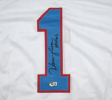 Warren Moon Autographed White Pro Style Jersey w/ HOF-Beckett W Hologram *Black