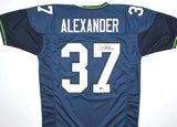 Shaun Alexander Autographed Blue Pro Style Jersey - Beckett W Hologram *Black