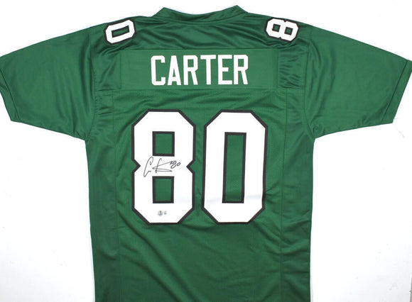 Cris Carter Autographed Green Pro Style Jersey-Beckett W Hologram *Black