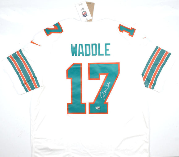 Jaylen Waddle Autographed Dolphins White Nike Vapor Limited Jersey - Fanatics