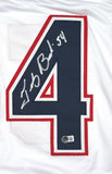 Tedy Bruschi Autographed White Pro Style Jersey-Beckett W Hologram *Silver *Up