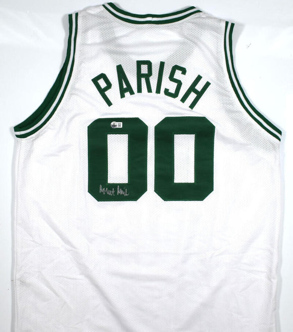 Robert Parish Autographed White Pro Style Basketball Jersey - Beckett W Hologram