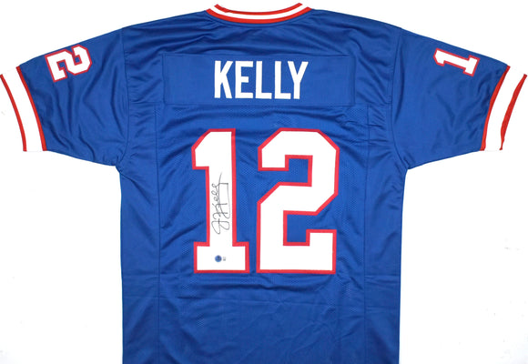 Jim Kelly Autographed Blue Pro Style Jersey-Beckett W Hologram *Black