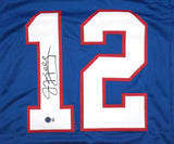 Jim Kelly Autographed Blue Pro Style Jersey-Beckett W Hologram *Black