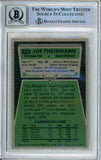 1975 Topps #416 Joe Theismann RC Washington BAS Autograph 10