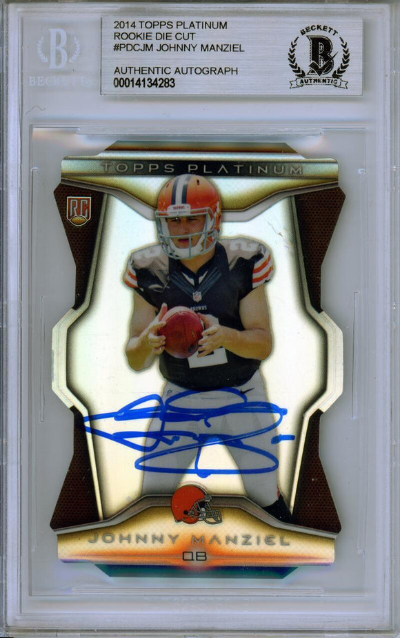 2014 Topps Platinum Die Cut #PDCJM Johnny Manziel RC Cleveland Browns BAS Auto