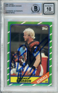 1986 Topps #255 Boomer Esiason RC Cincinnati Bengals BAS Autograph 10