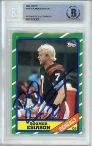 1986 Topps #255 Boomer Esiason RC Cincinnati Bengals BAS Autograph 10